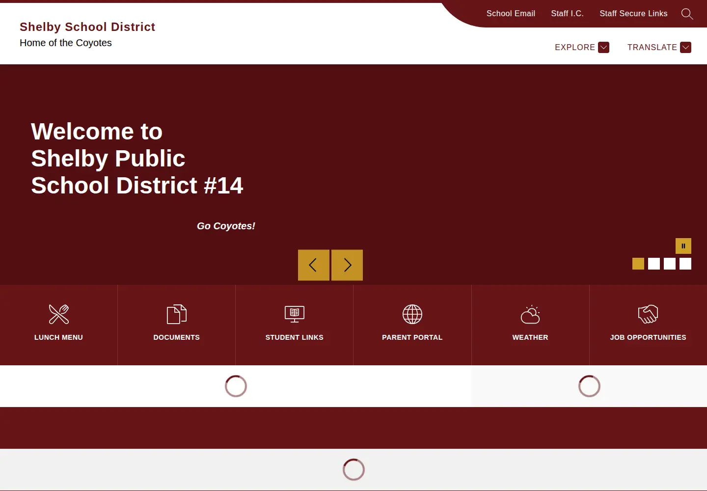 Screenshot of shelbypublicschools.org