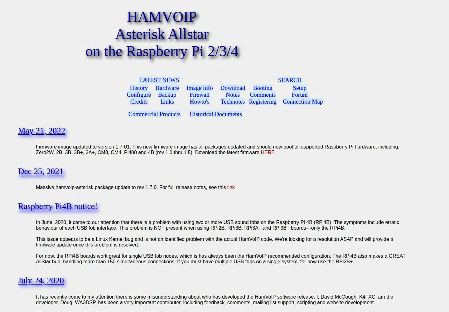 Screenshot of hamvoip.org