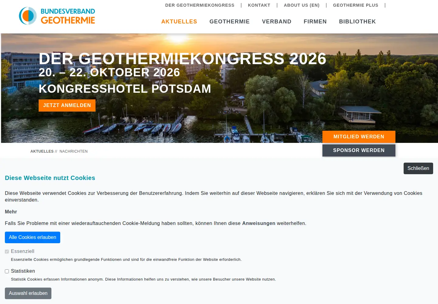 Screenshot of geothermie.de