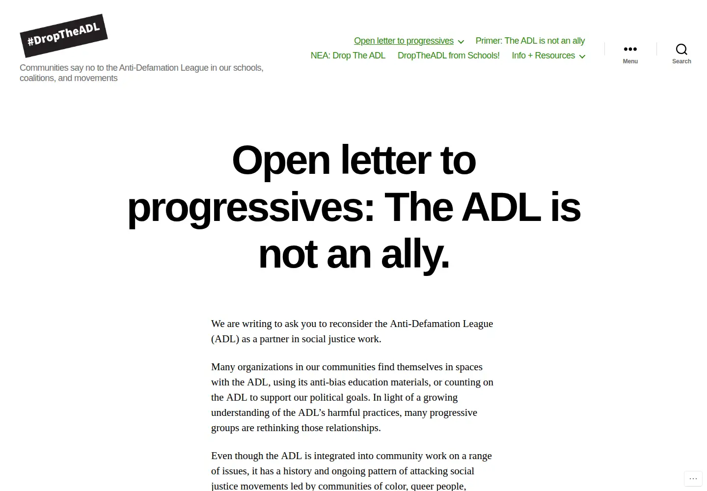 Screenshot of droptheadl.org
