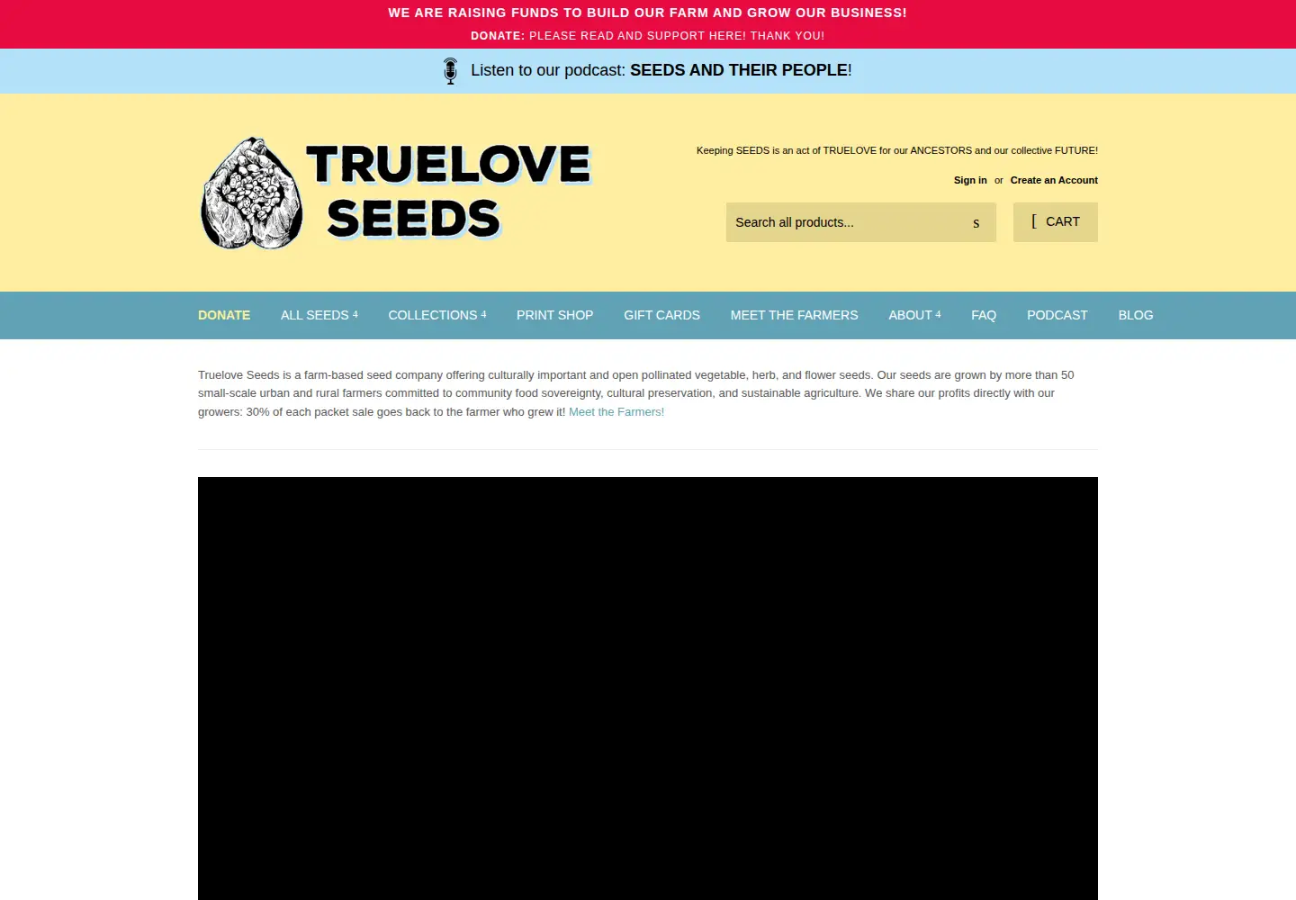 Screenshot of trueloveseeds.com