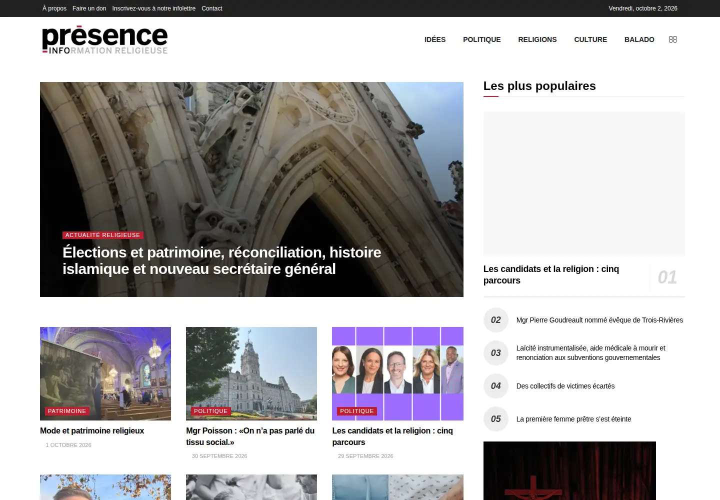 Screenshot of presence-info.ca