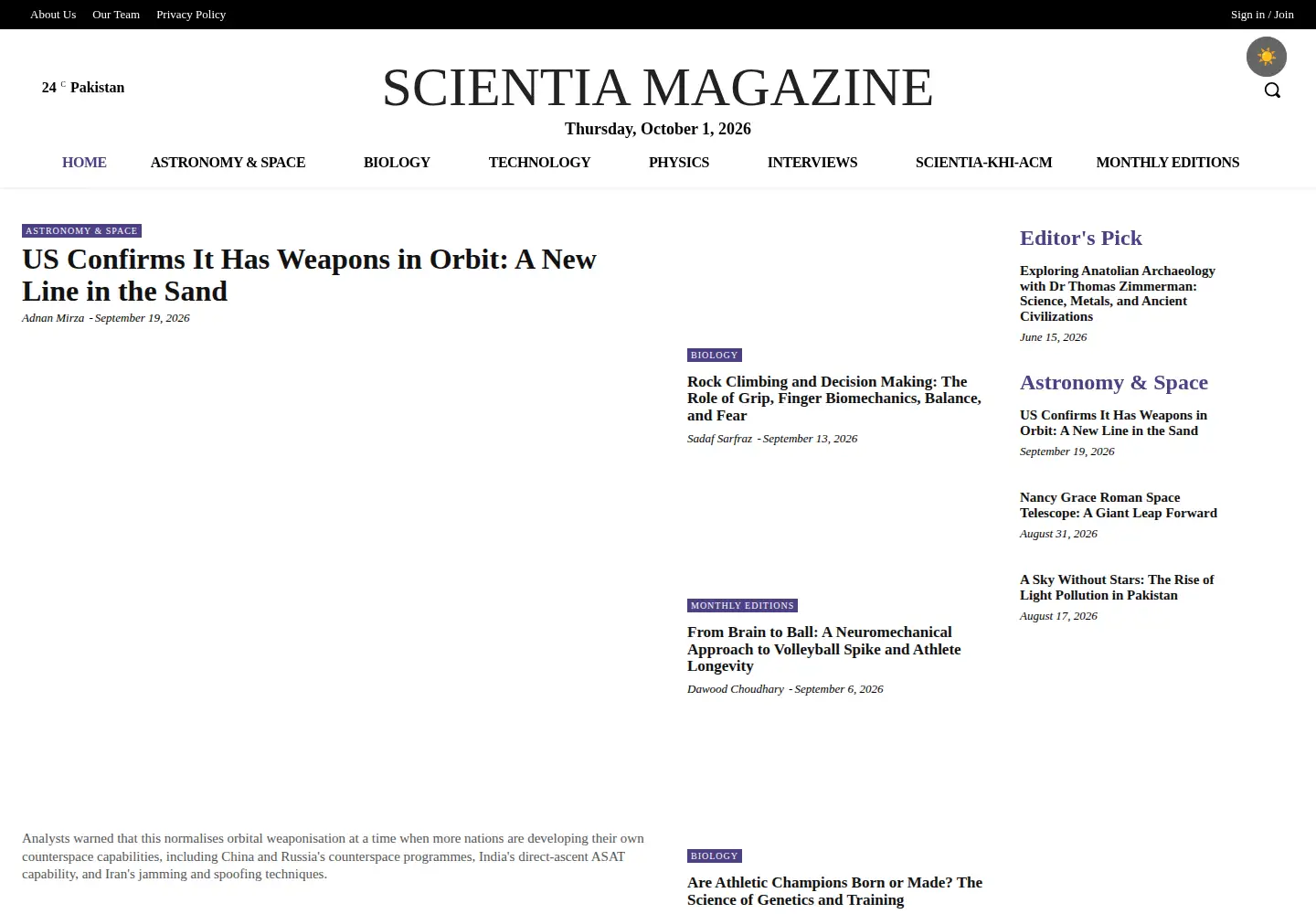 Screenshot of scientiamag.org