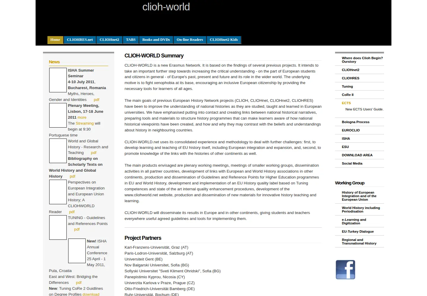 Captured homepage of cliohworld.net in the current scan