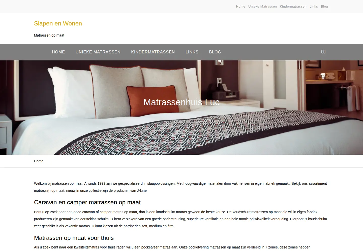 Screenshot of matrassenhuisluc.be