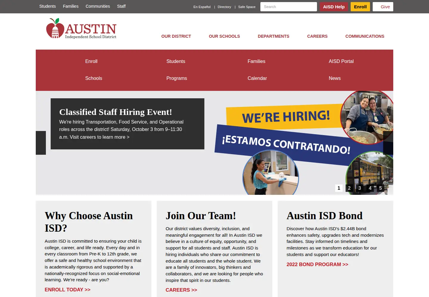 Screenshot of austinschools.org