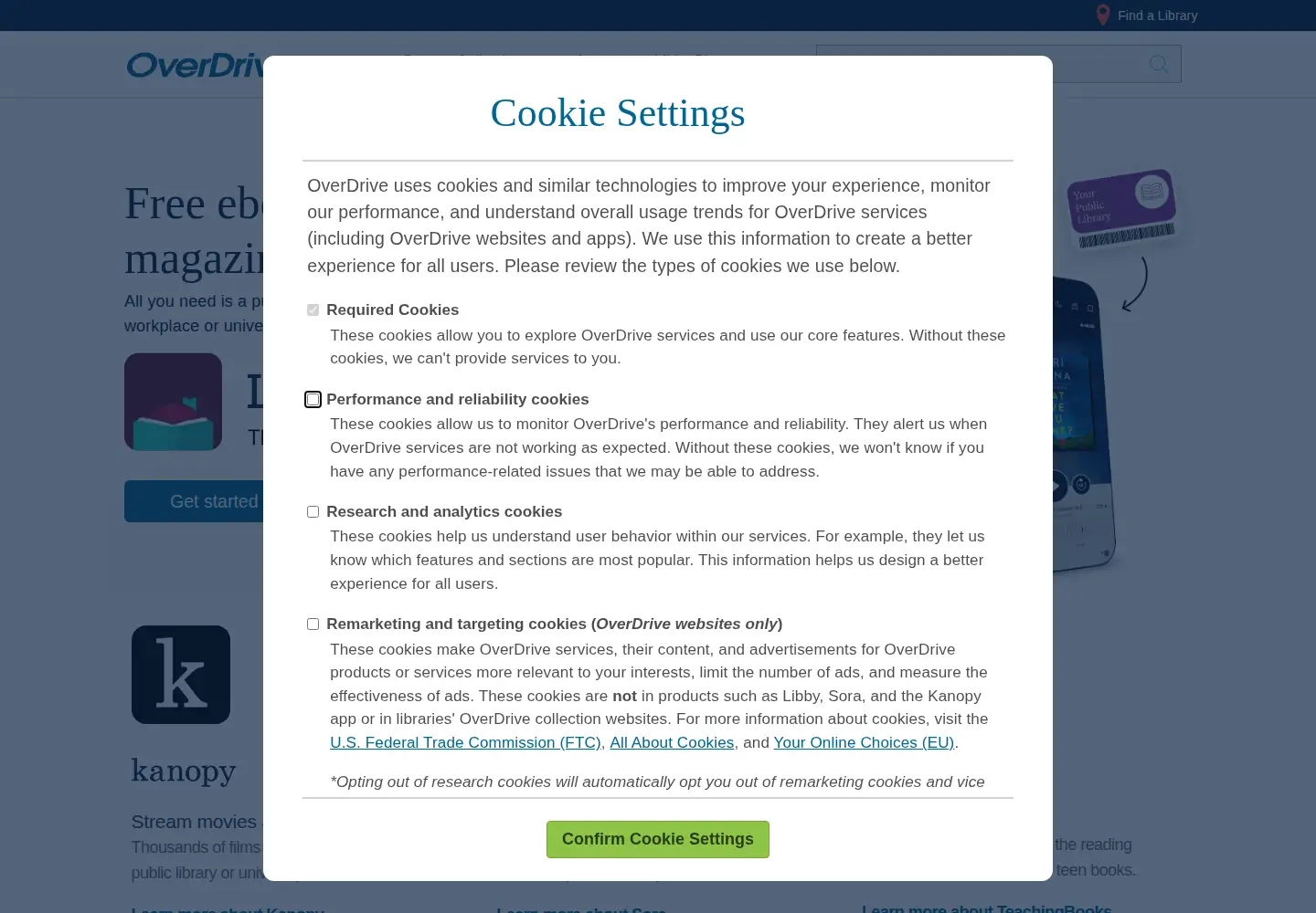 Screenshot of overdrive.com