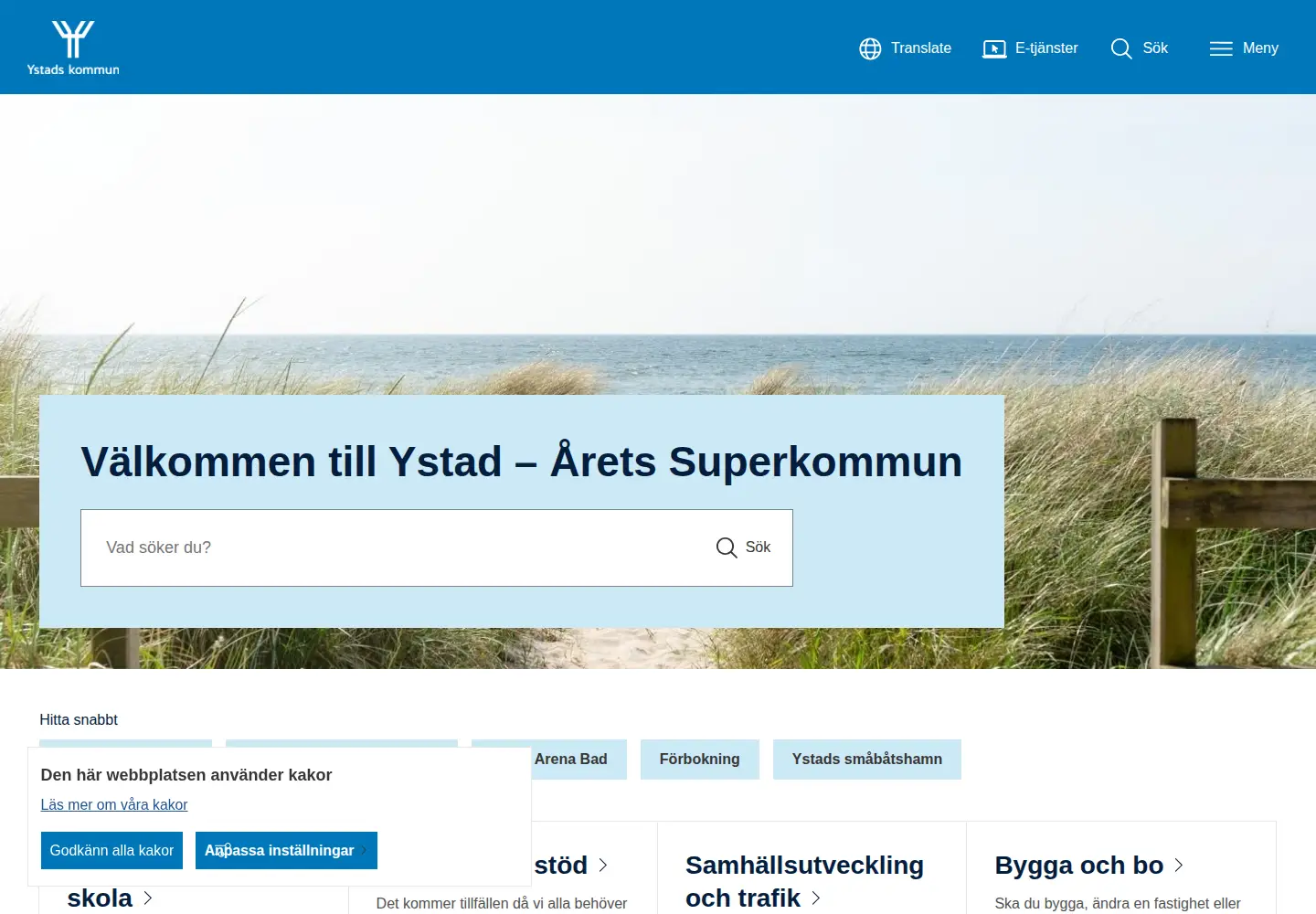 Screenshot of ystad.se
