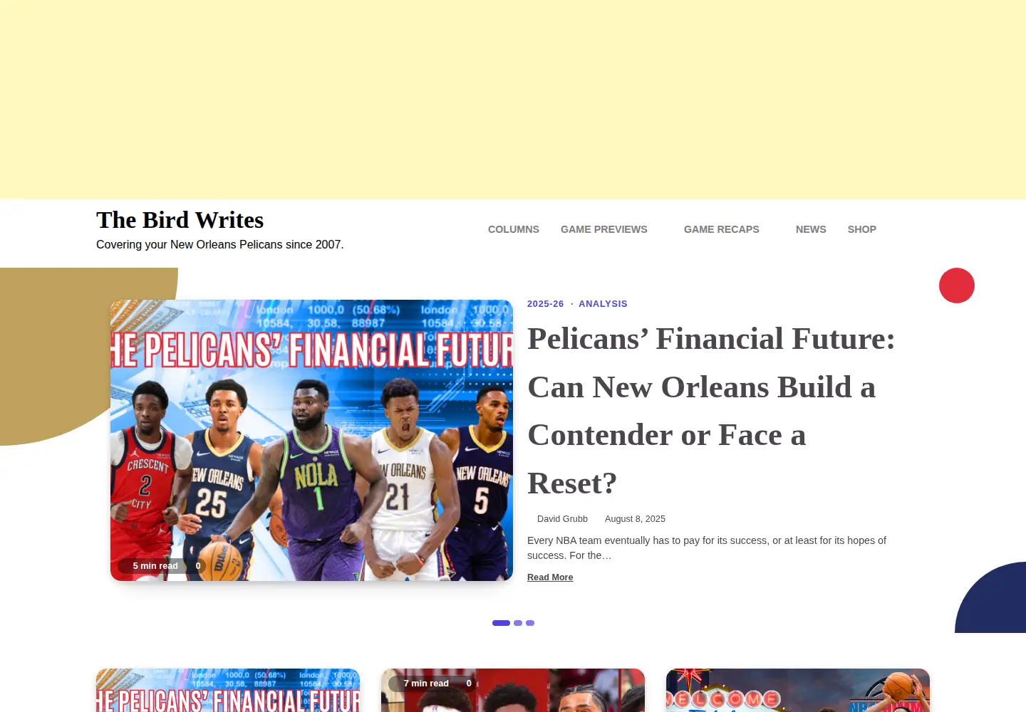 Screenshot of thebirdwrites.com