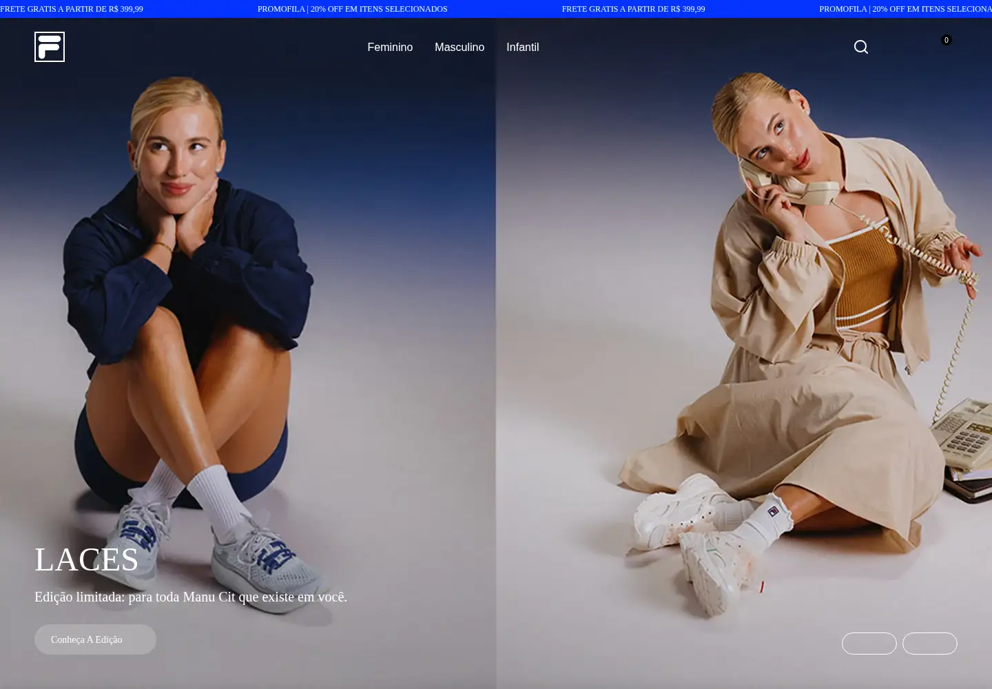Screenshot of fila.com.br