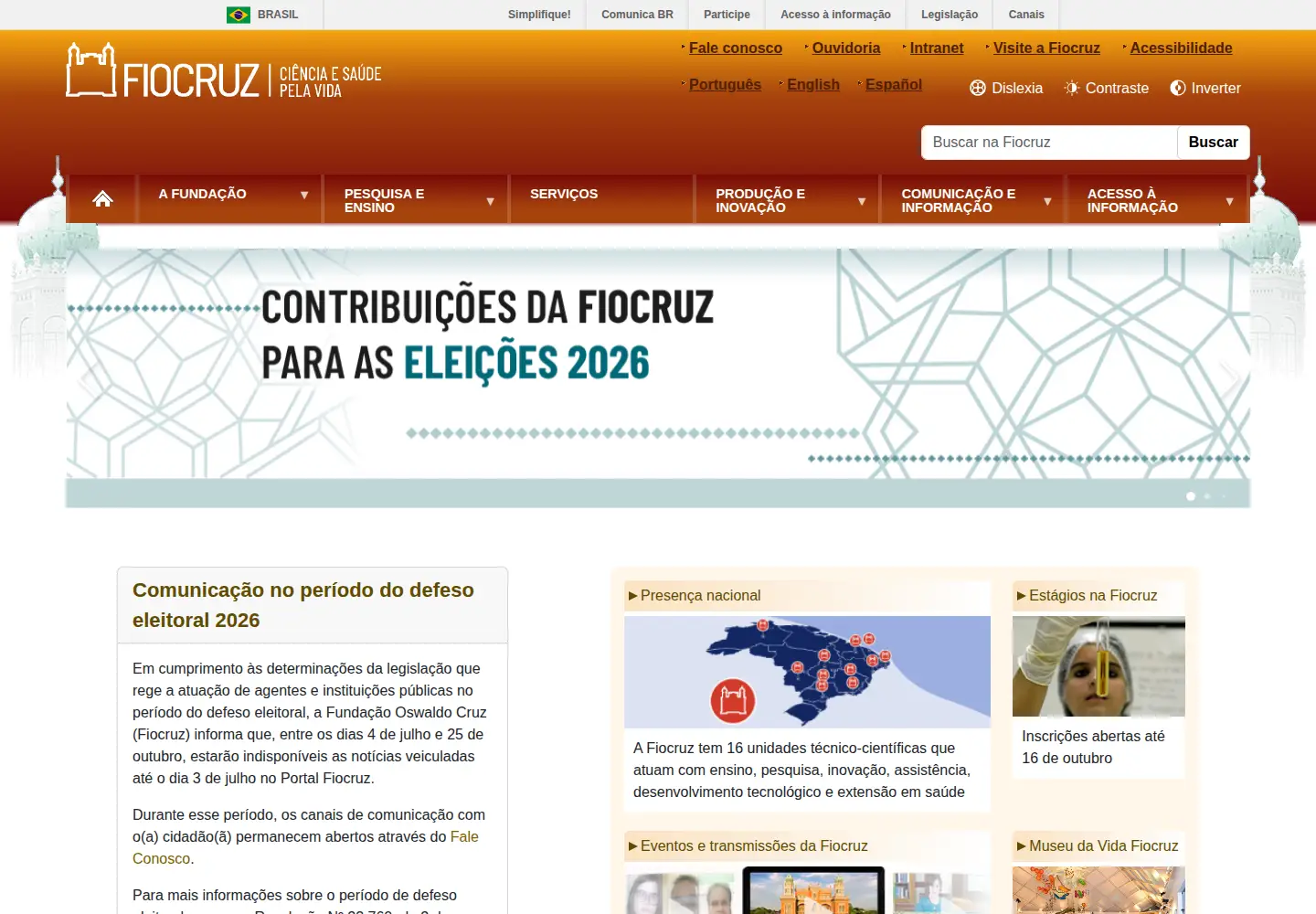 Screenshot of fiocruz.br