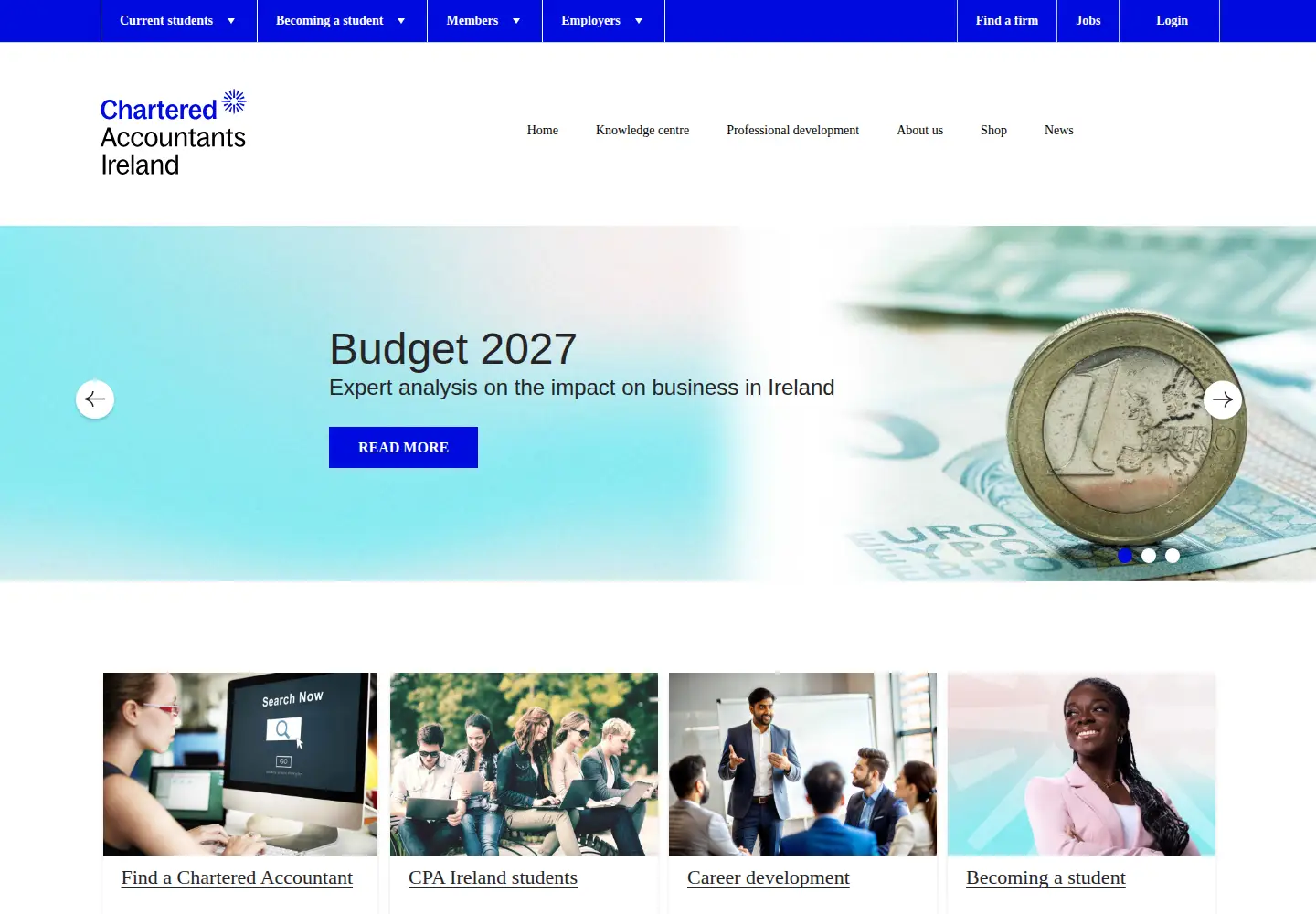 Screenshot of charteredaccountants.ie