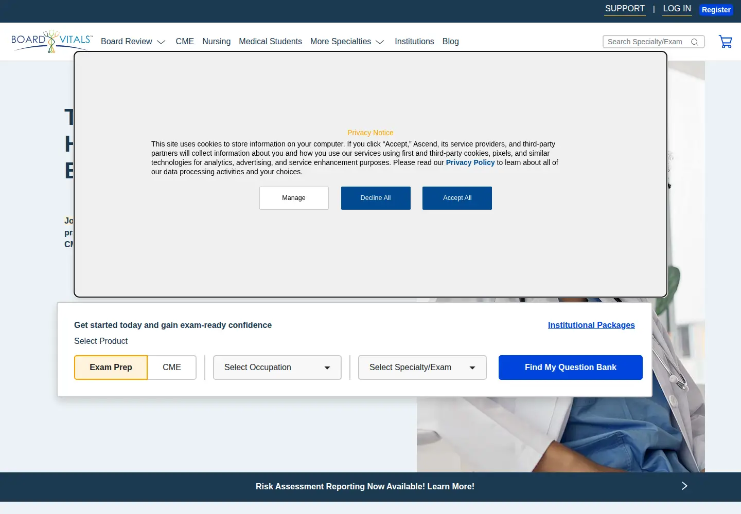 Screenshot of boardvitals.com