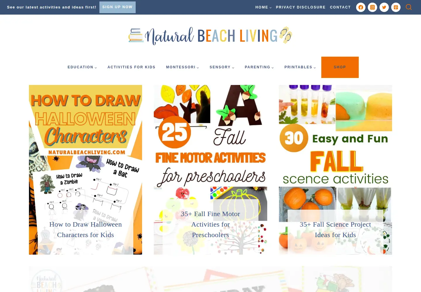 Screenshot of naturalbeachliving.com