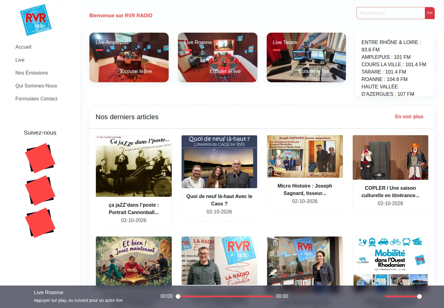 Screenshot of rvrradio.fr
