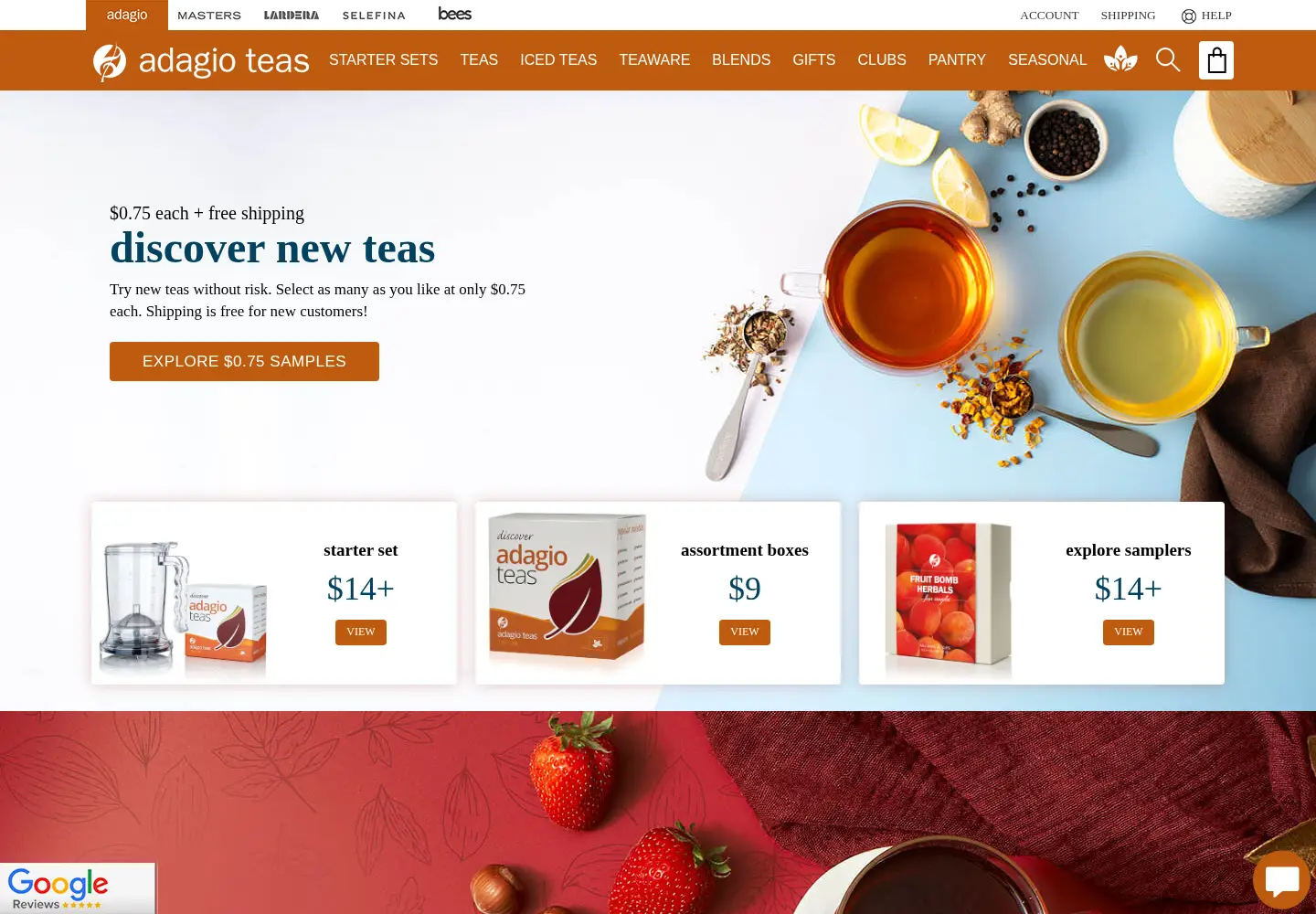 Screenshot of adagio.com