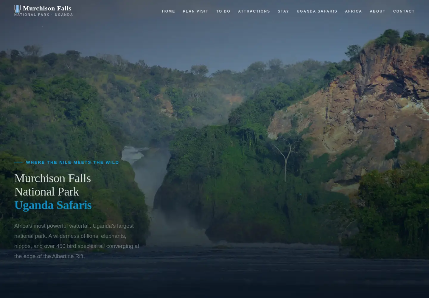Screenshot of murchisonfallsnationalpark.com