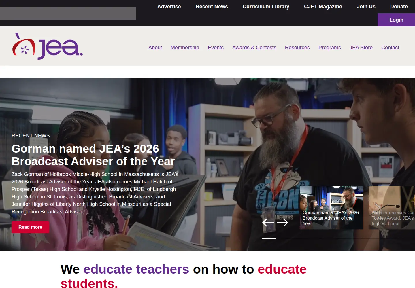 Screenshot of jea.org