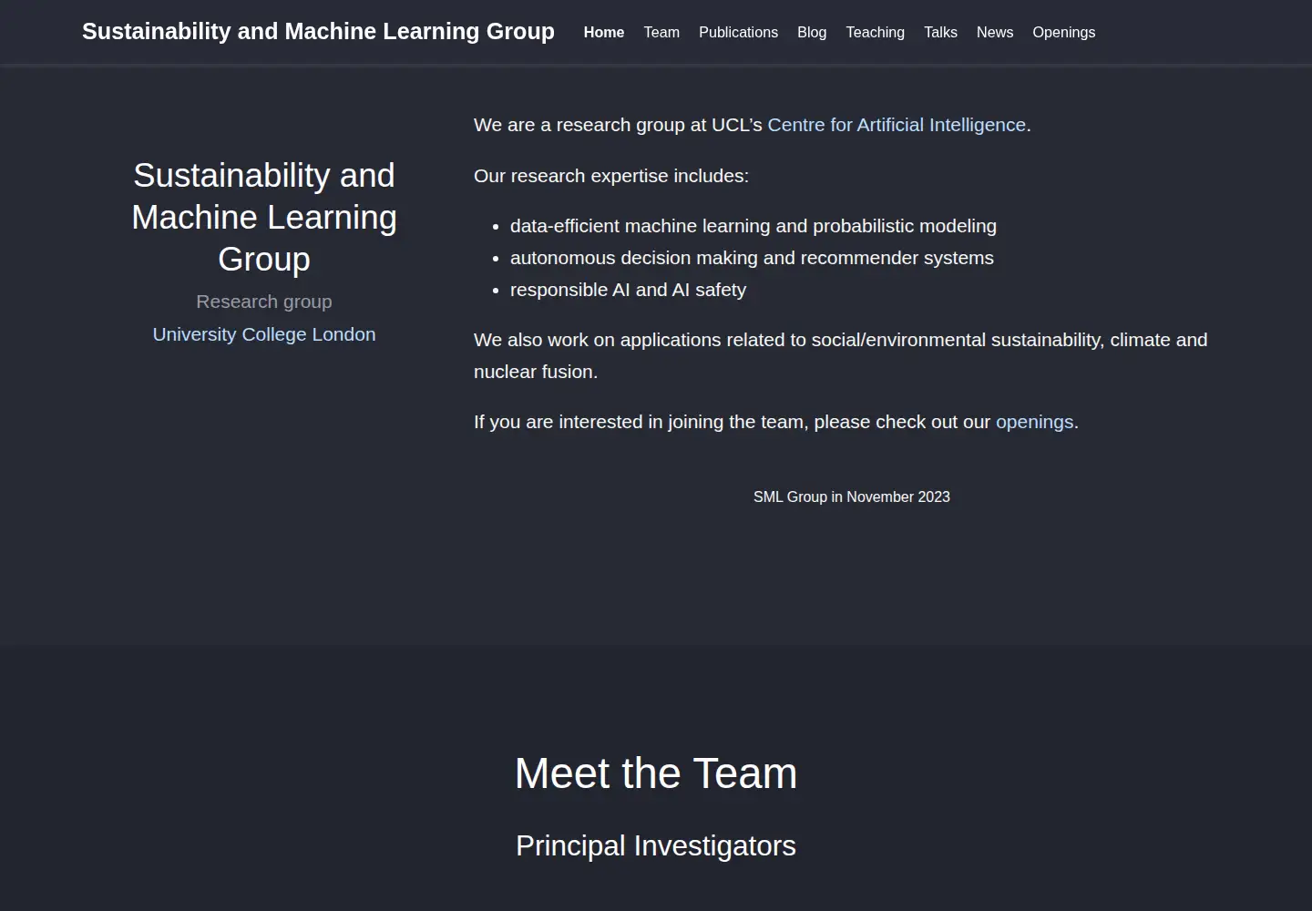 Screenshot of sml-group.cc