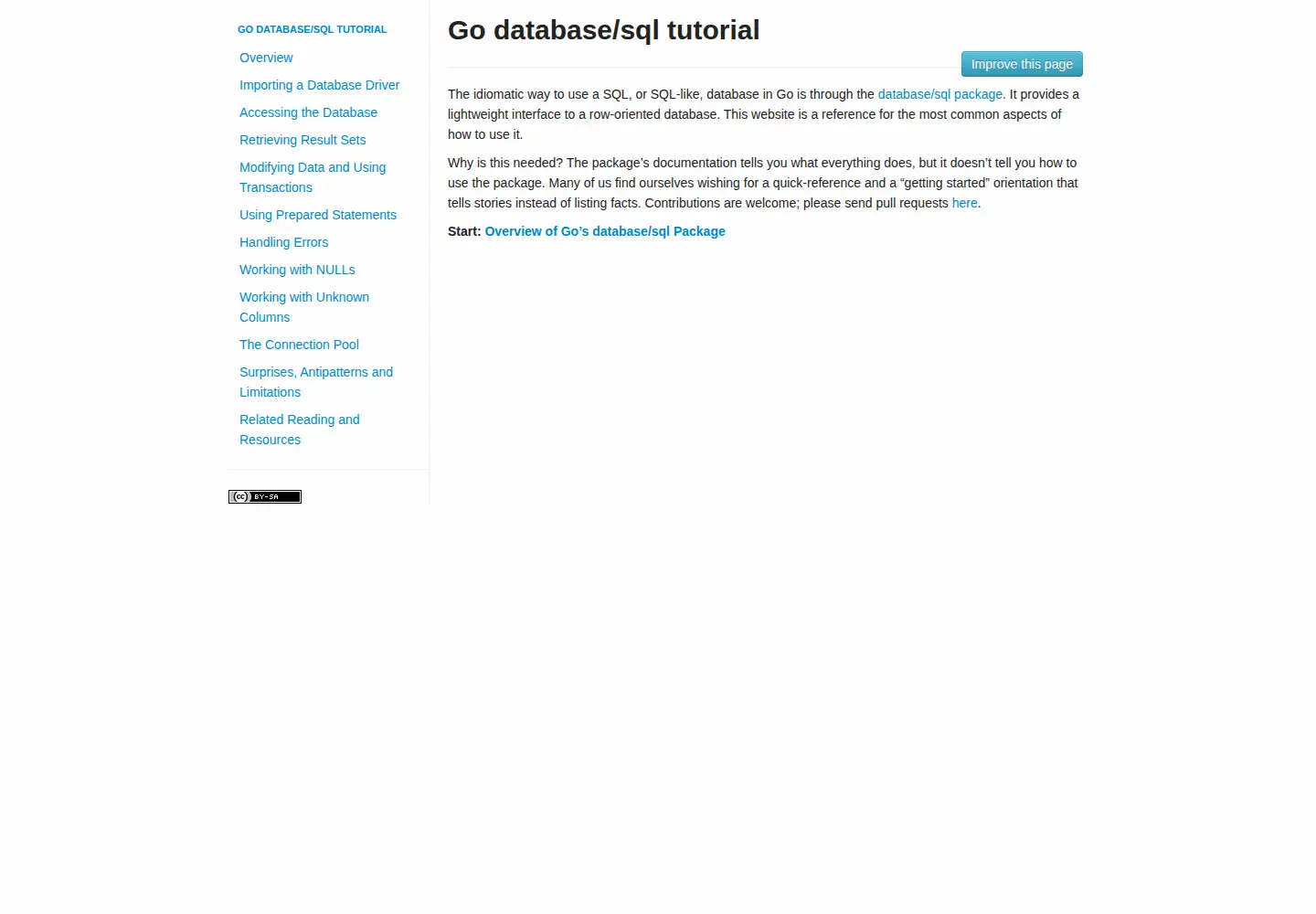 Screenshot of go-database-sql.org