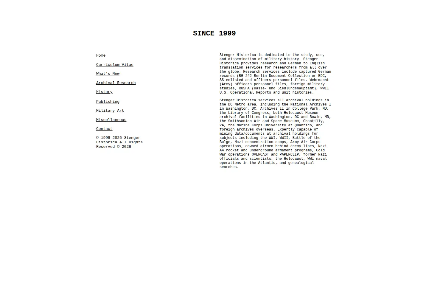 Screenshot of stengerhistorica.com
