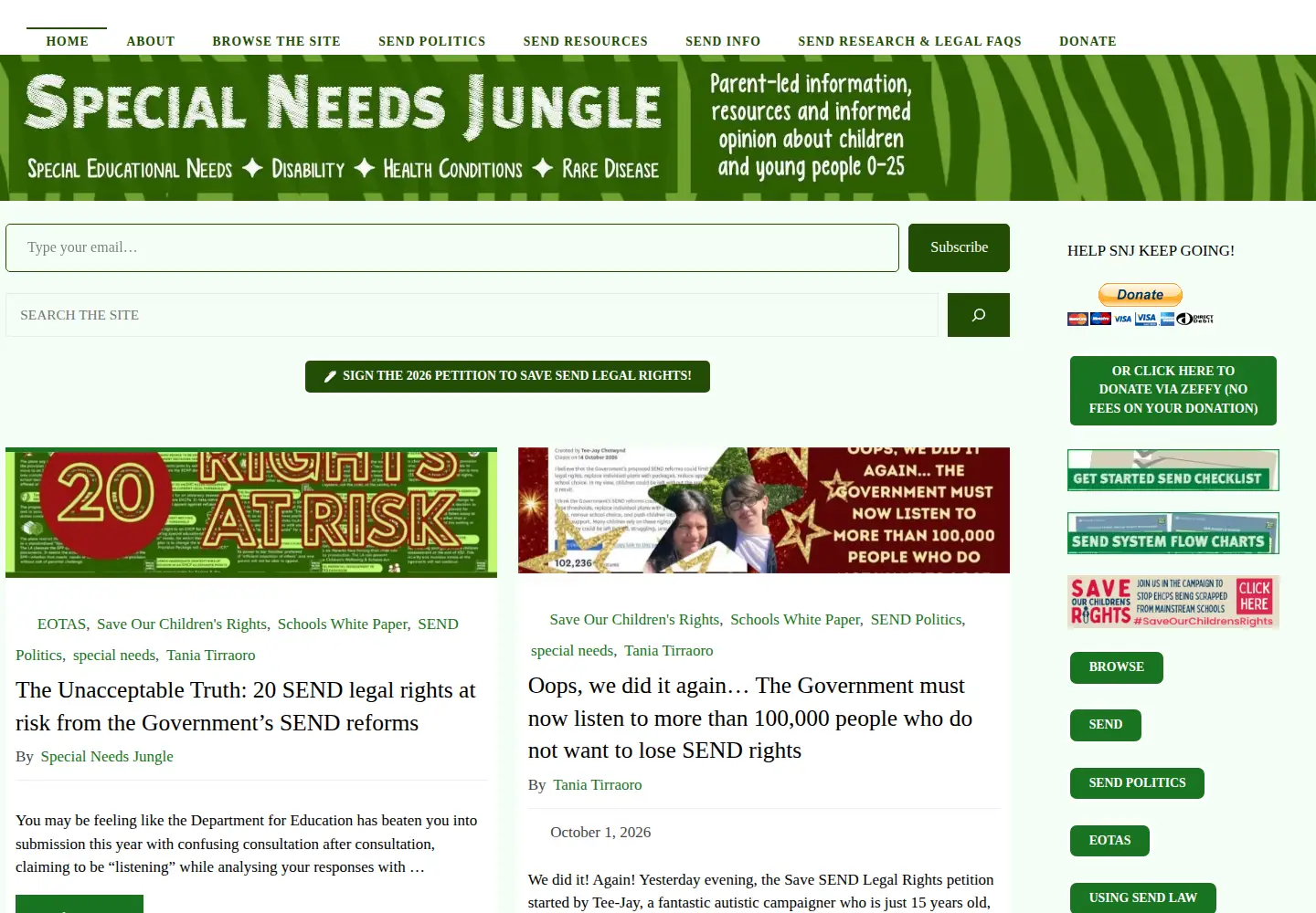 Screenshot of specialneedsjungle.com