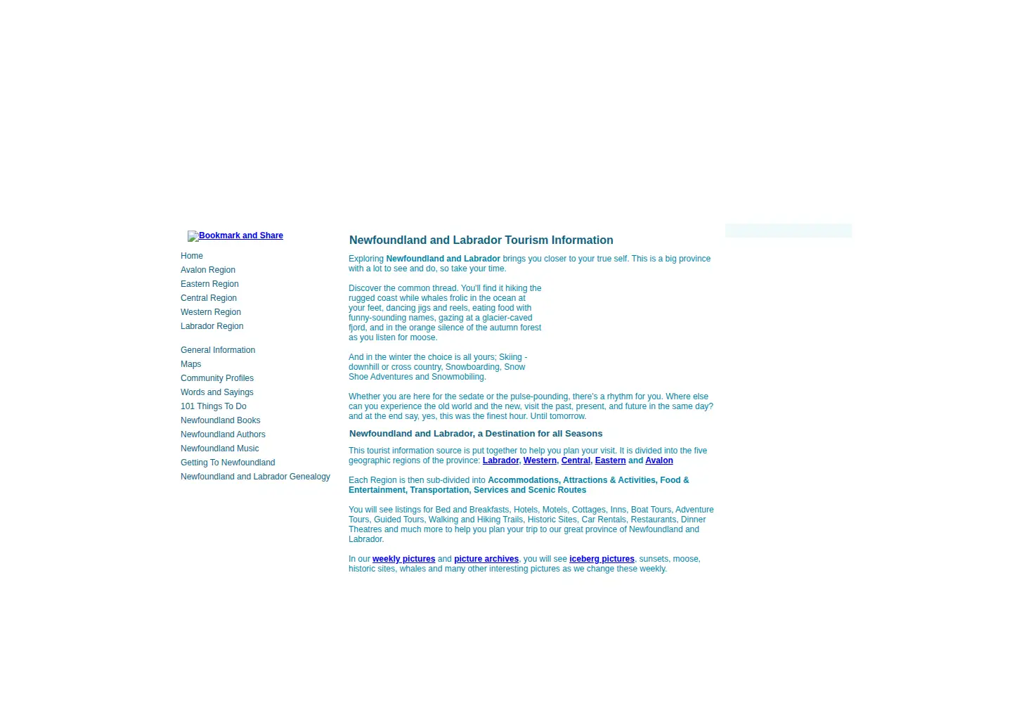 Screenshot of explorenewfoundlandandlabrador.com