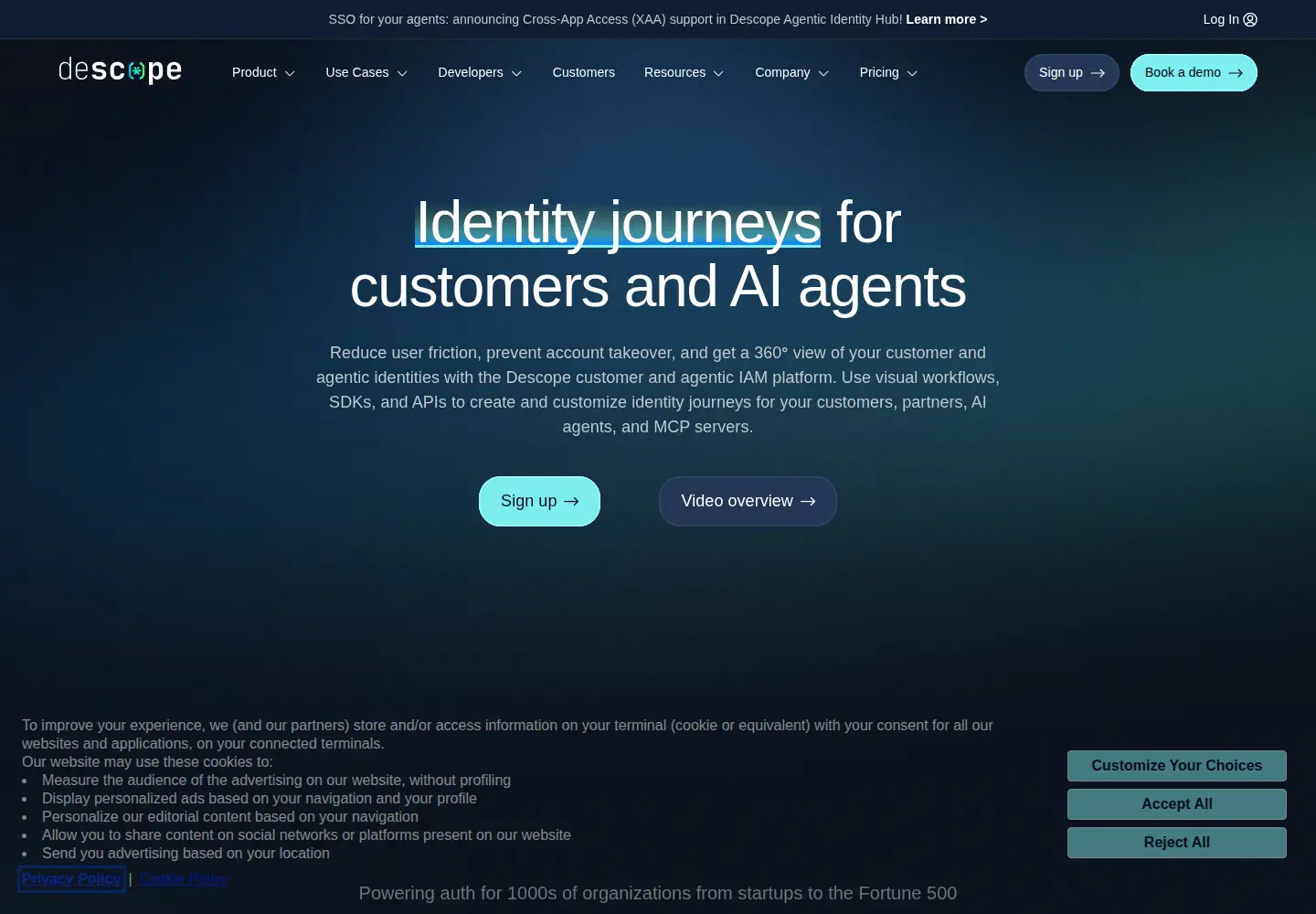 Screenshot of descope.com