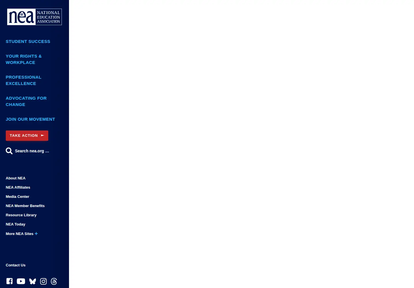 Screenshot of nea.org