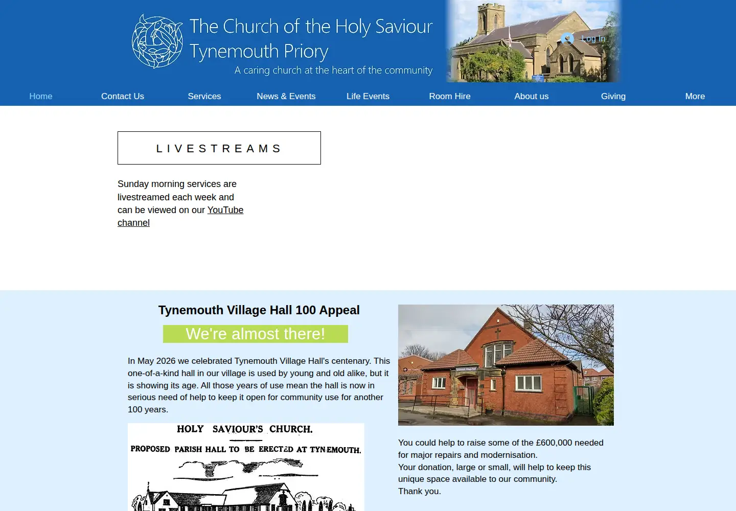 Captured homepage of holysaviours.org.uk in the current scan