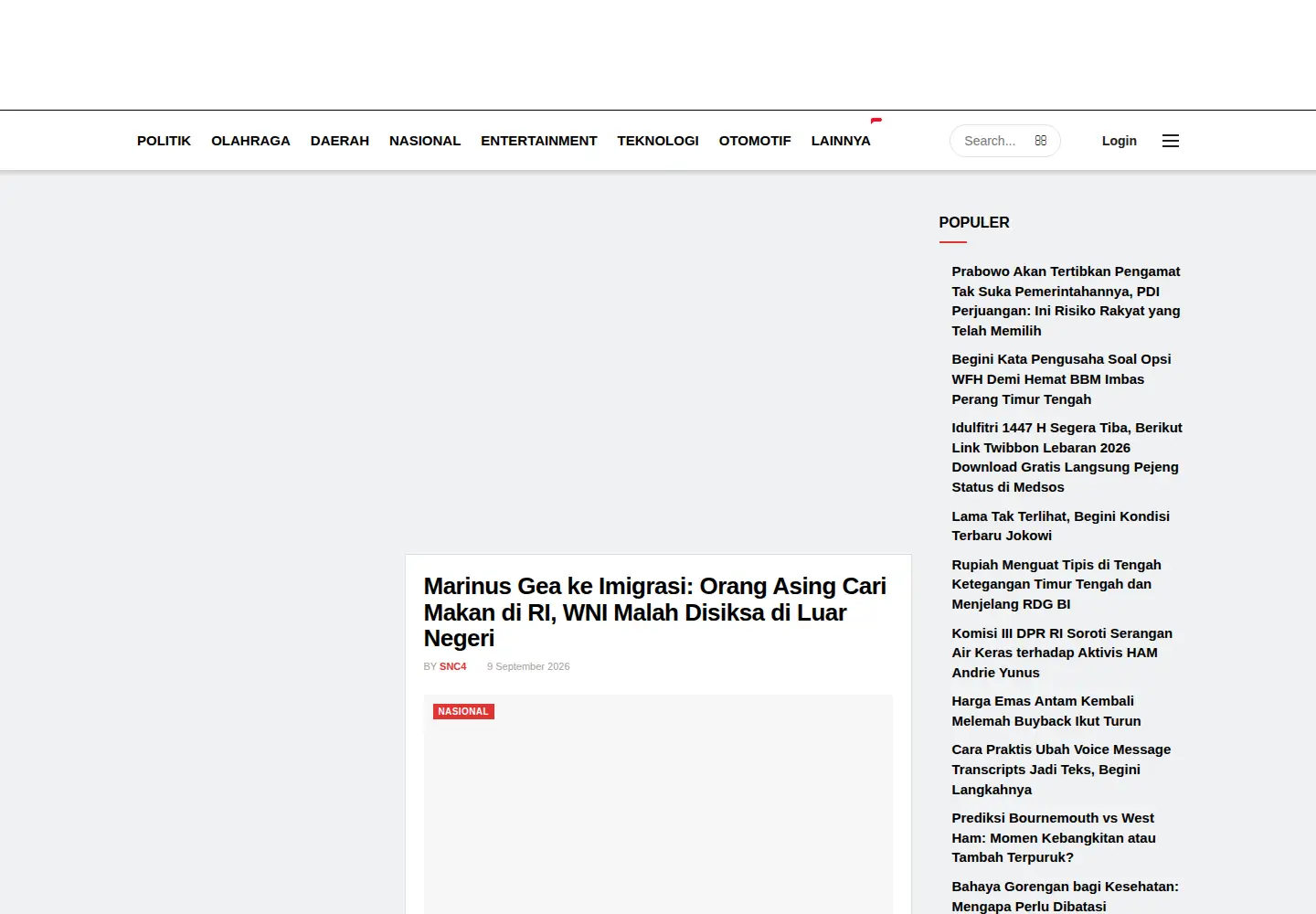 Screenshot of suaranusantara.com