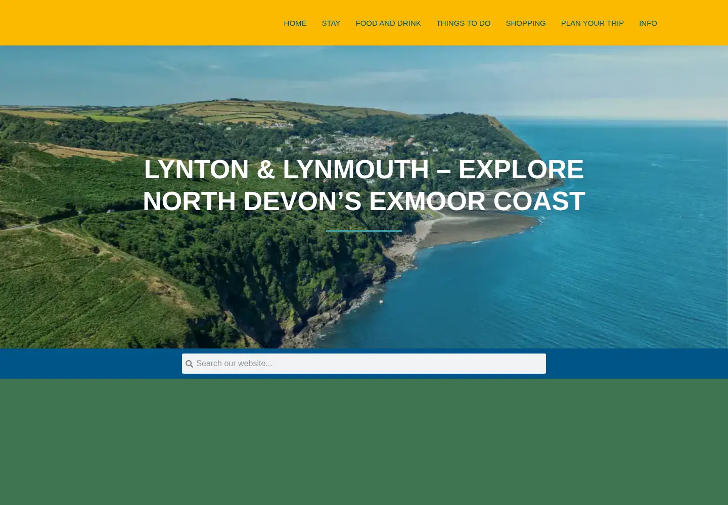 Captured homepage of visitlyntonandlynmouth.com in the current scan