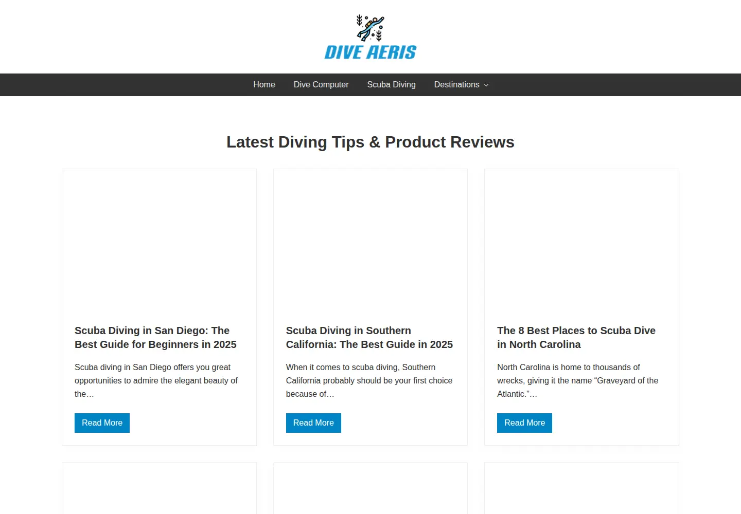 Screenshot of diveaeris.com