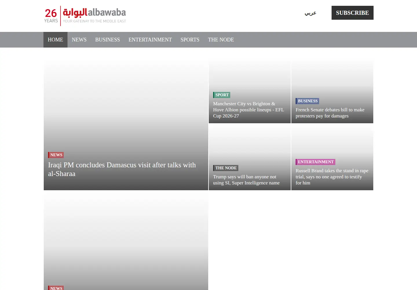 Screenshot of albawaba.net