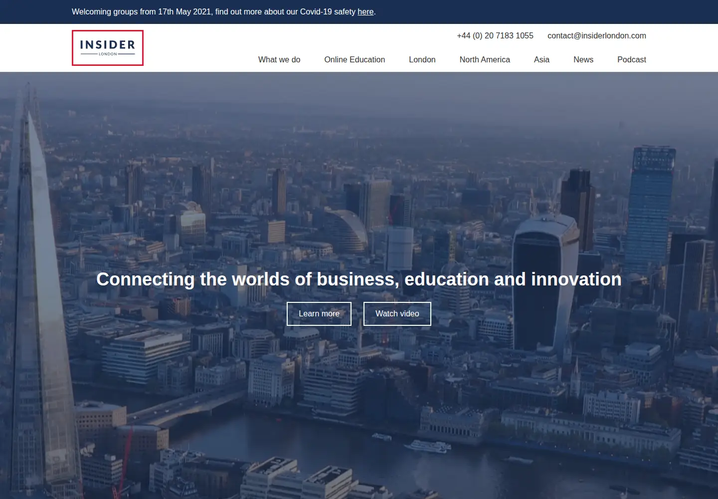Captured homepage of insider-london.co.uk in the current scan