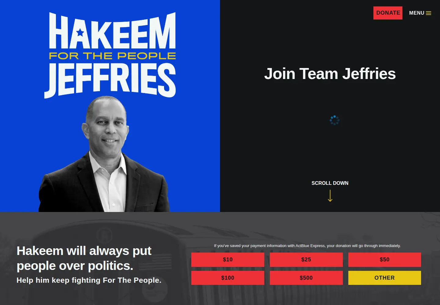 Screenshot of hakeemjeffries.com