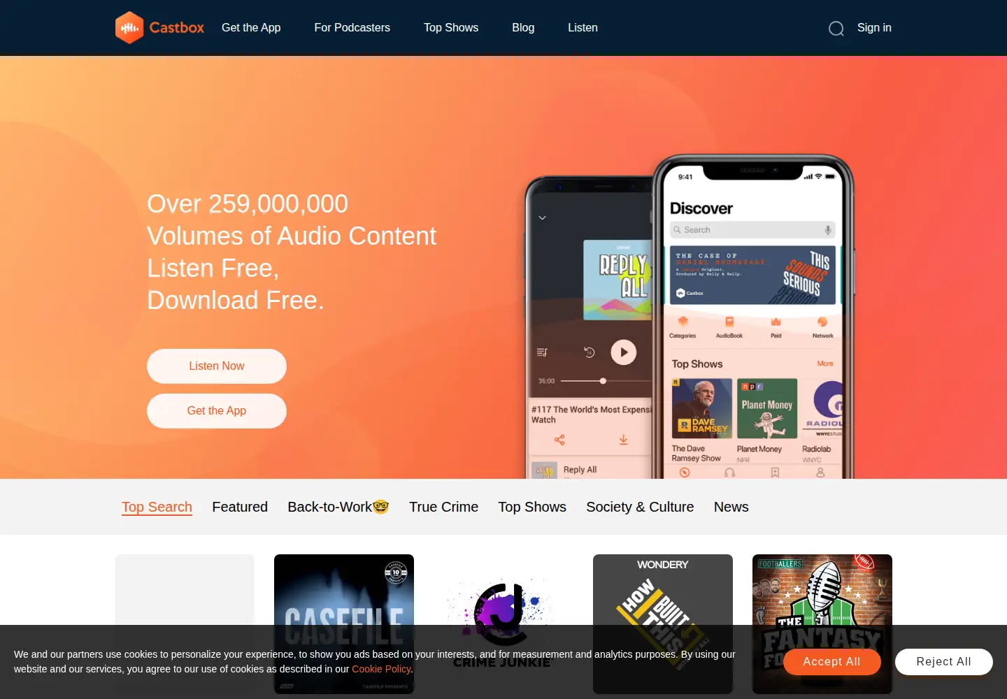 Screenshot of castbox.fm