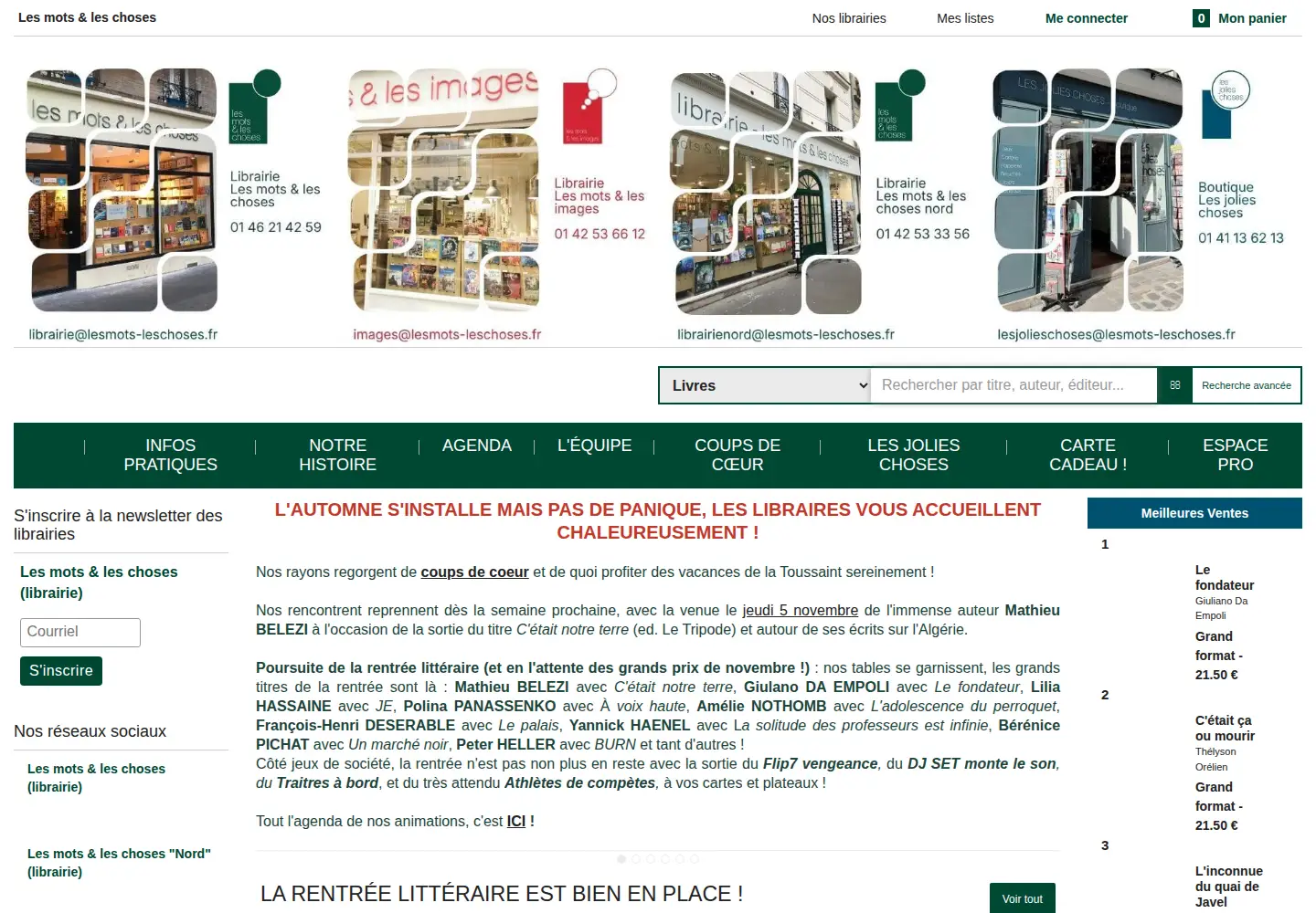 Captured homepage of lesmots-leschoses.fr in the current scan