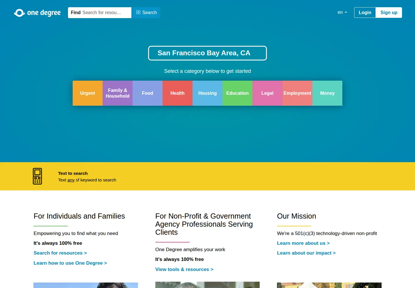 Screenshot of 1degree.org