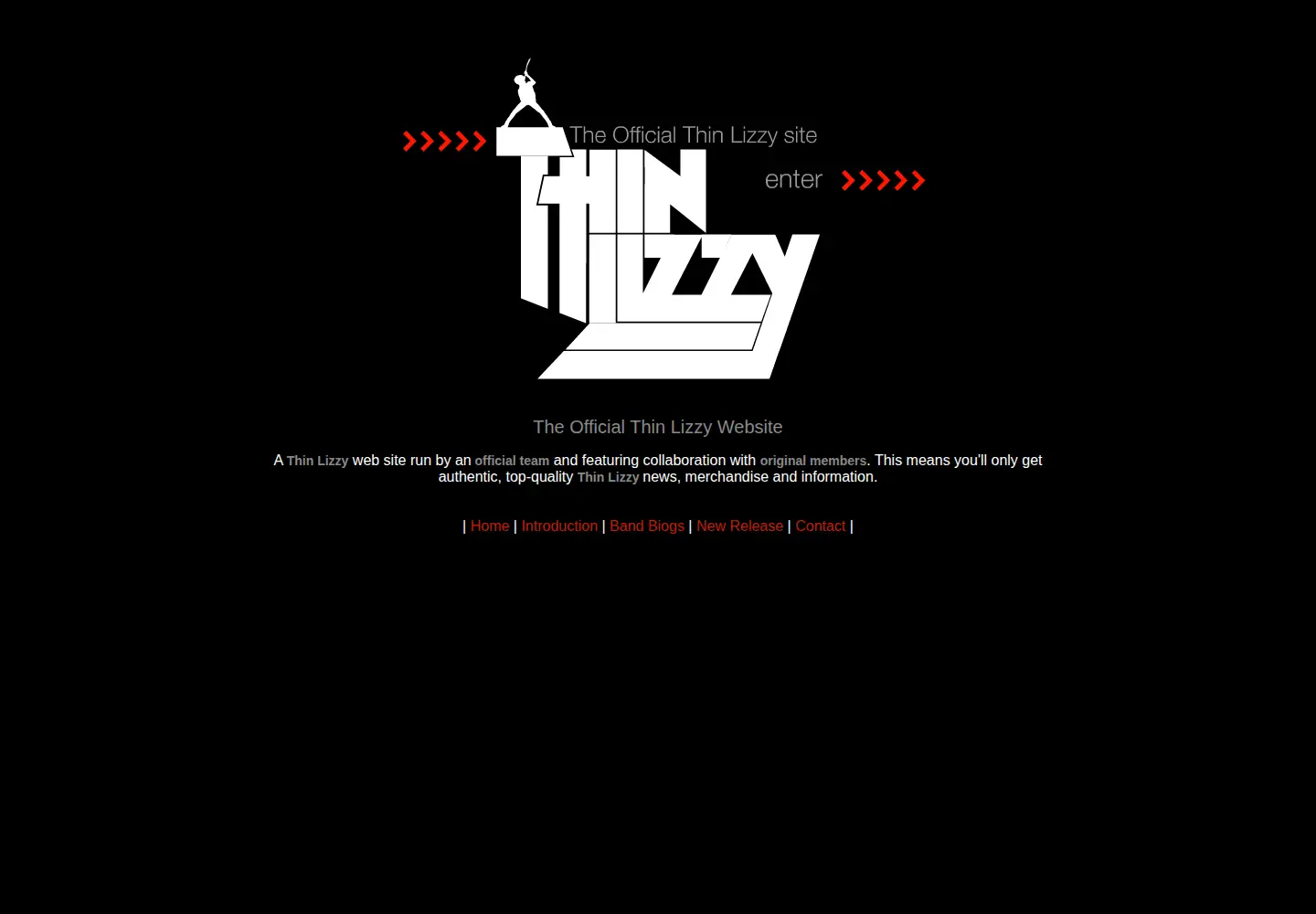Captured homepage of thinlizzy.org in the current scan