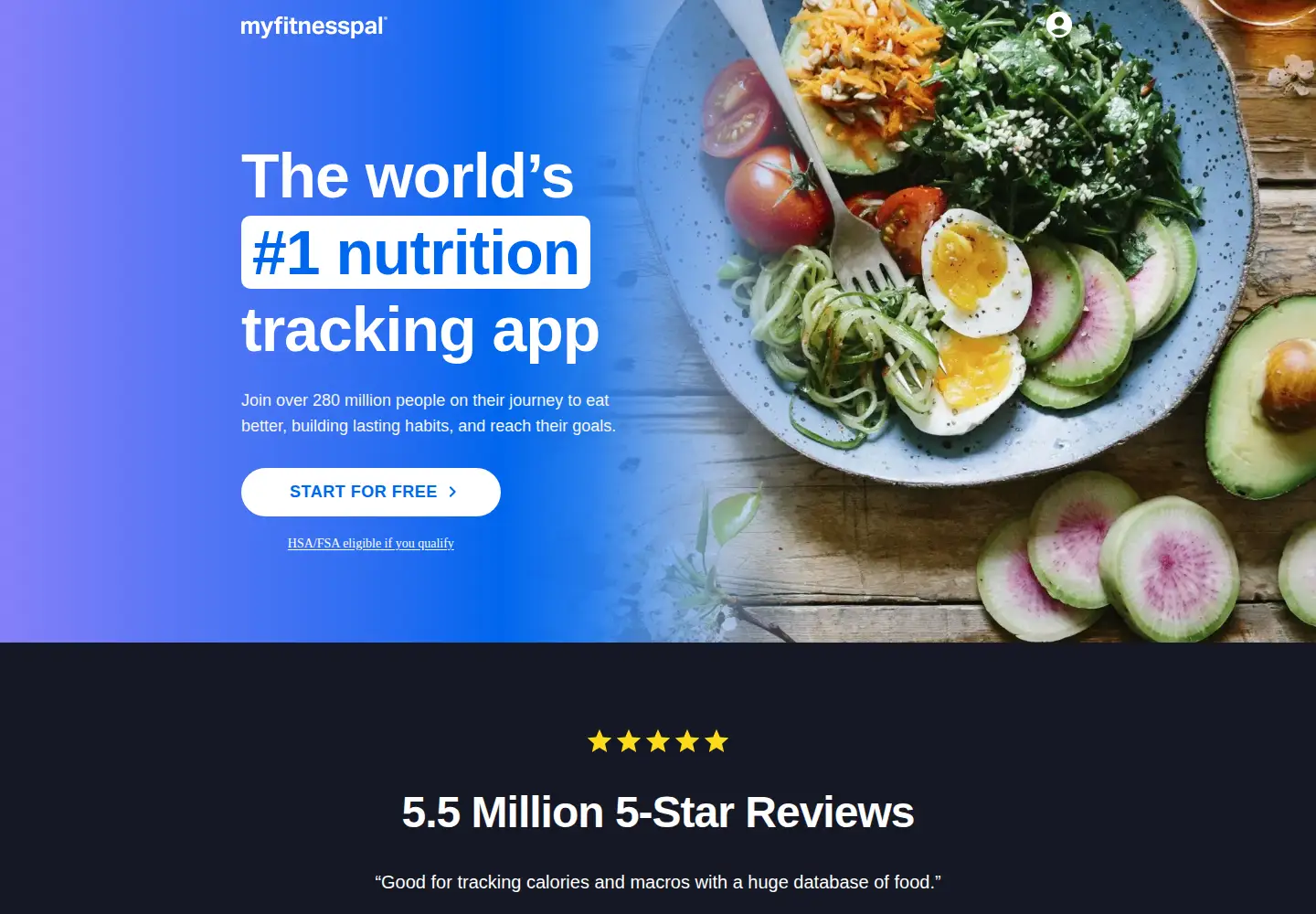 Screenshot of myfitnesspal.com