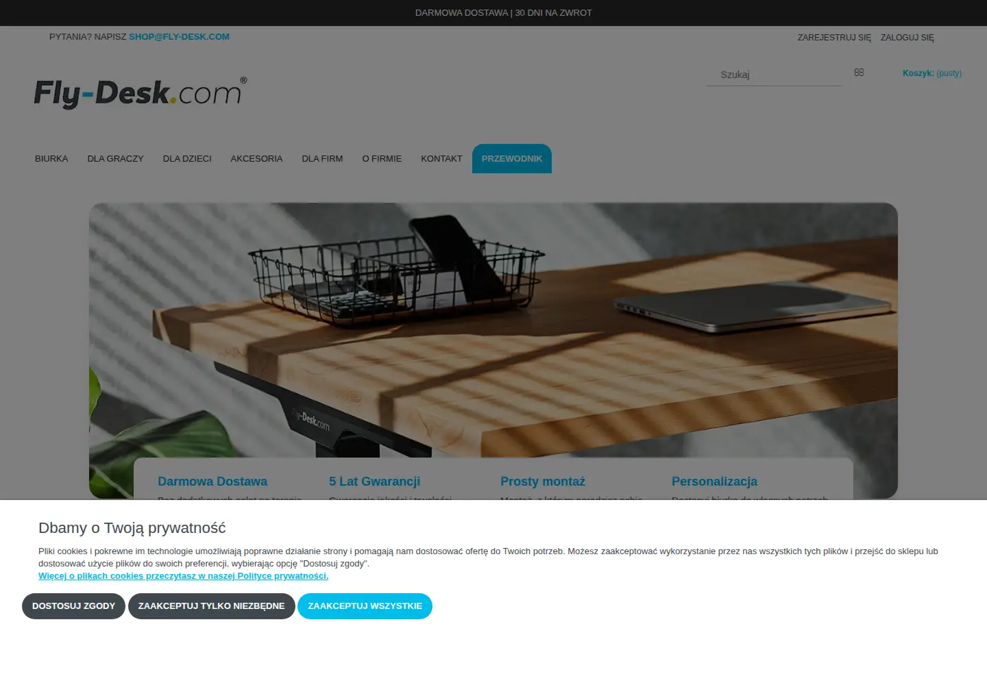 Captured homepage of fly-desk.com in the current scan