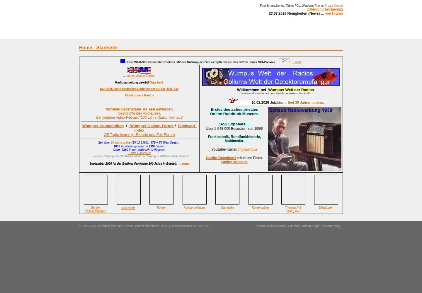 Screenshot of welt-der-alten-radios.de