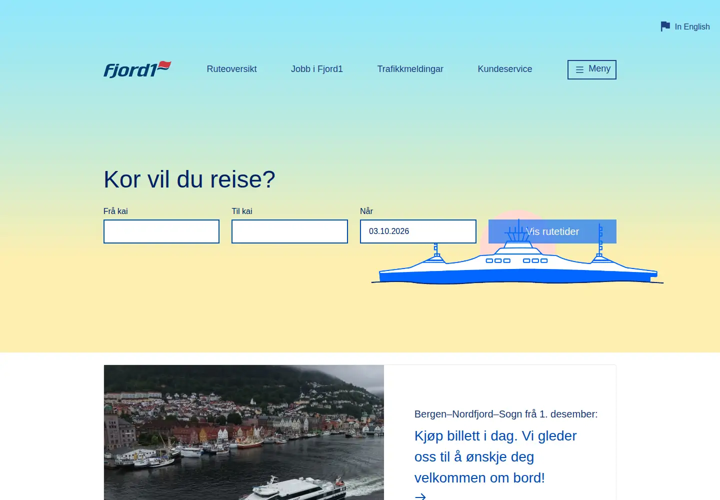 Screenshot of fjord1.no