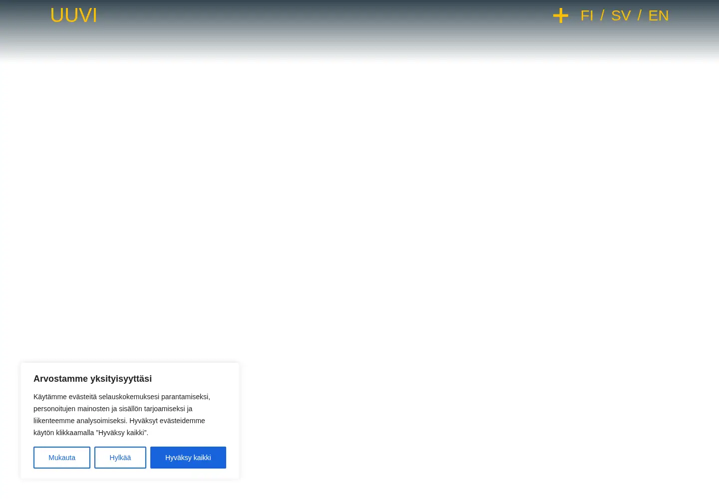 Screenshot of uuvi.fi