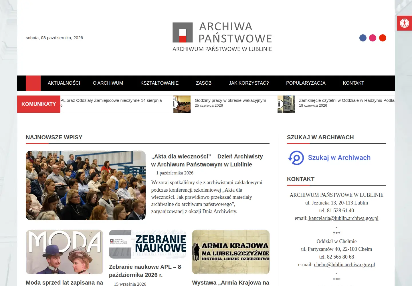 Captured homepage of lublin.ap.gov.pl in the current scan