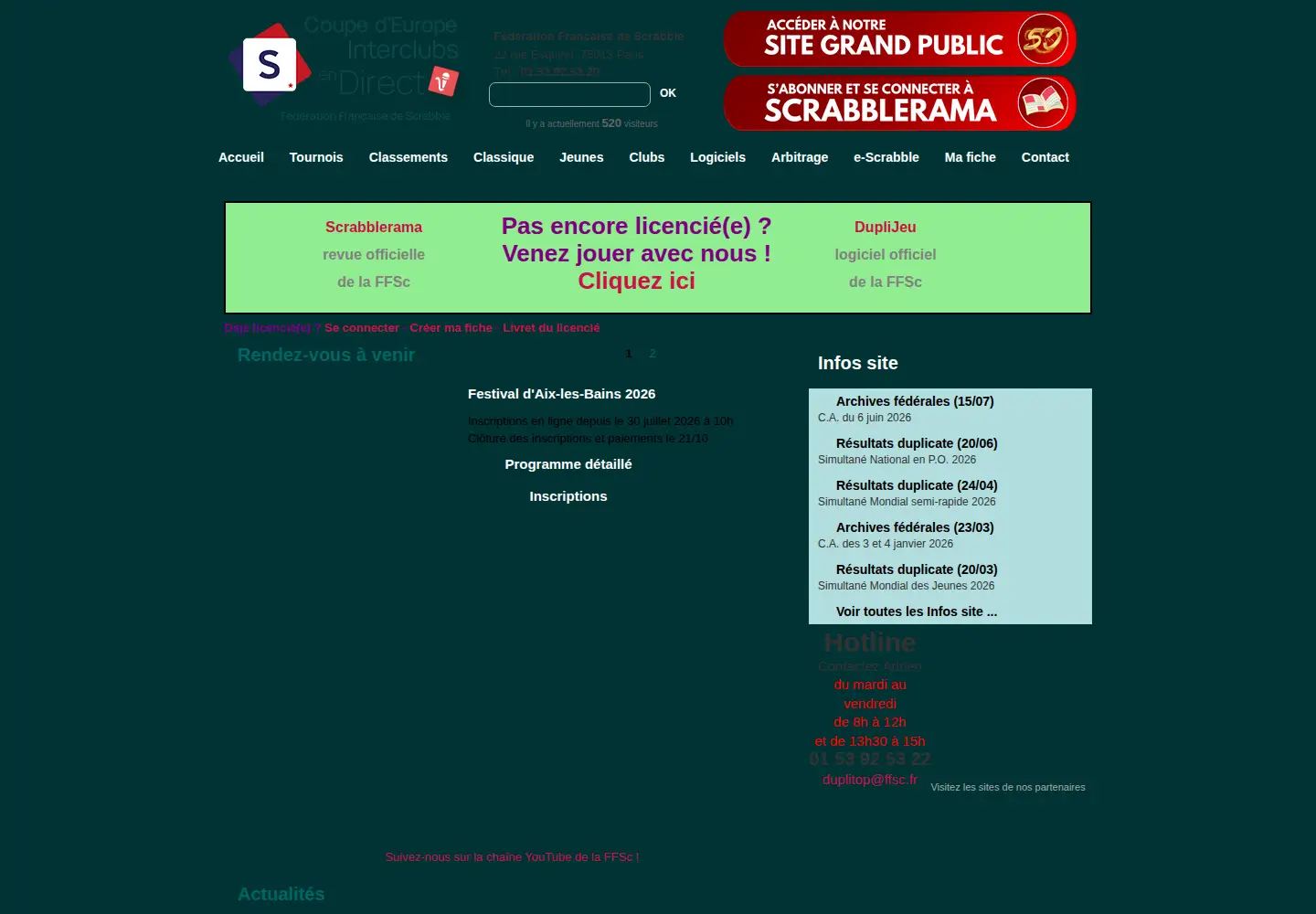 Screenshot of ffsc.fr