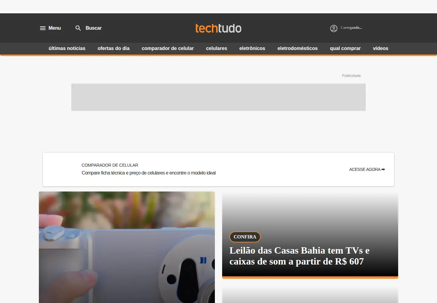 Screenshot of techtudo.com.br