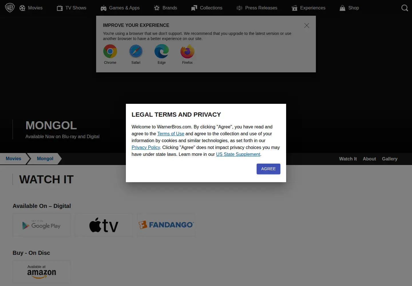 Screenshot of mongolmovie.com