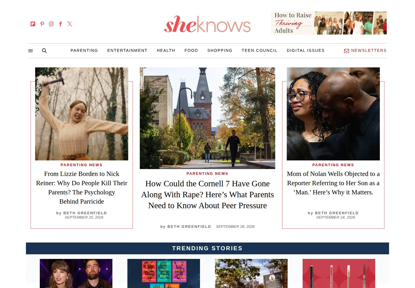 Screenshot of sheknows.com